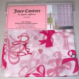 NEW-Juicy Couture Los Angeles, California HOME ~Pink Bow Shower Curtain
